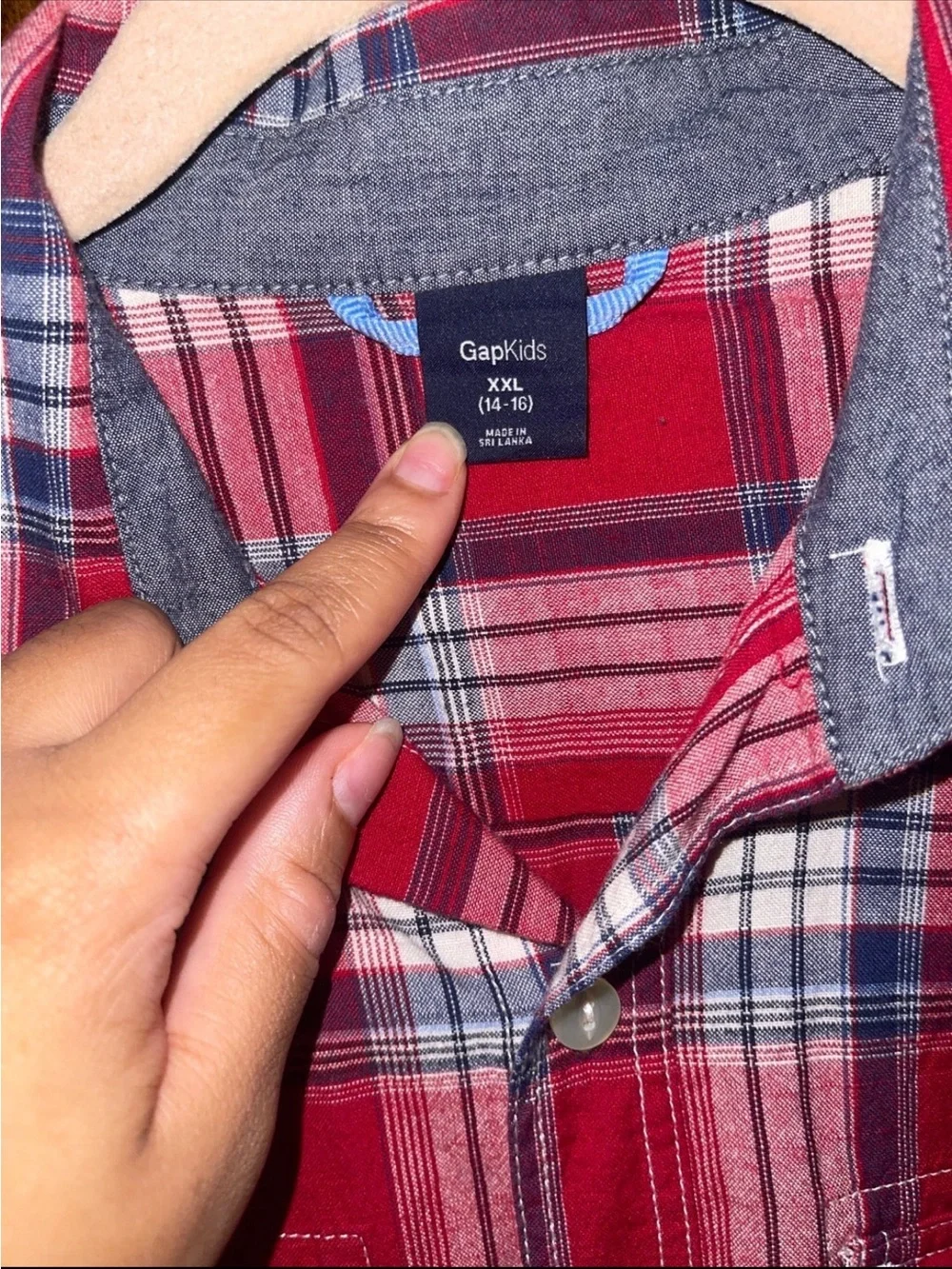 GAP Red Plaid Button-Down Shirt